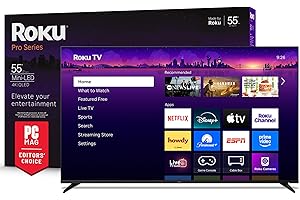 Roku Smart TV 2025 – 55-Inch Pro Series, Mini-LED TV – RokuTV with Backlit Voice Remote Pro – Flat Screen 4K QLED Television with 120Hz Refresh Rate & Dolby Vision IQ, Live News, Sports, Entertainment