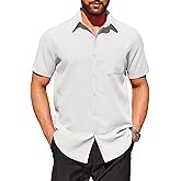 COOFANDY Mens Short Sleeve Dress Shirts Wrinkle Free Button Down Shirts Stain Shield Shirts with Pocket