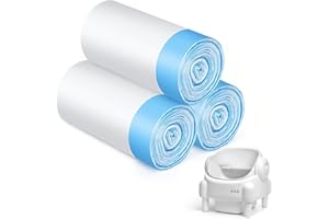 Paruuntys Cat Litter Bags, 60 Pack Durable Drawstring Litter Box Liners for Automatic Cat Litter Box, Heavy-Duty, Portable, Replacement bags for Self-Cleaning Litter Boxes