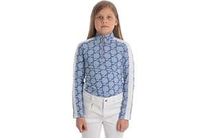 Equinavia Alma Girls Equestrian Long Sleeve Sun Shirt | Kids Riding Shirt with UPF 50 UV Protection and Breathable Mesh