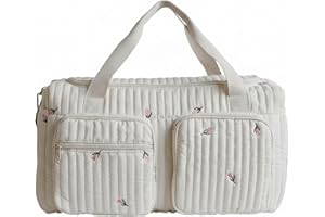 Mommy Baby Duffle Bag - Large Capacity Quilted Diaper Bag for Women with Multiple Pockets for Hospital and Weekender Travel S
