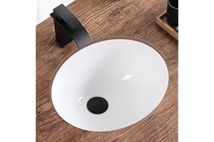 KDKSC Small Undermount Bathroom Sink 15.4"x13.2" Oval Undermount Sink White Ceramic Bathroom Sinks Under Counter Sinks with Overflow