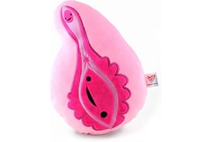 I Heart Guts Vajayjay Zipper Pouch - Happy Hoo-Ha Funny Plush - 9.5” Organ Stuffed Toy, Gag Gift for OB/GYN, Menstrual Cycle, Cute Period Plushie, for Girls Women