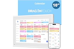 DRAGON TOUCH Digital Calendar Touch Screen 10 Inch, Electronic Calendar Chore Chart for Family Monthly/Weekly/Daily Planner, Smart Calendar for Home Organization, Desk Mount and APP Control