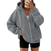 Trendy Queen Womens Zip Up Hoodies 2026 Oversized Sweatshirt