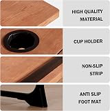 Vivo Technologies Laptop Bed Table Desk with Foldable Aluminum Legs Walnut view 5