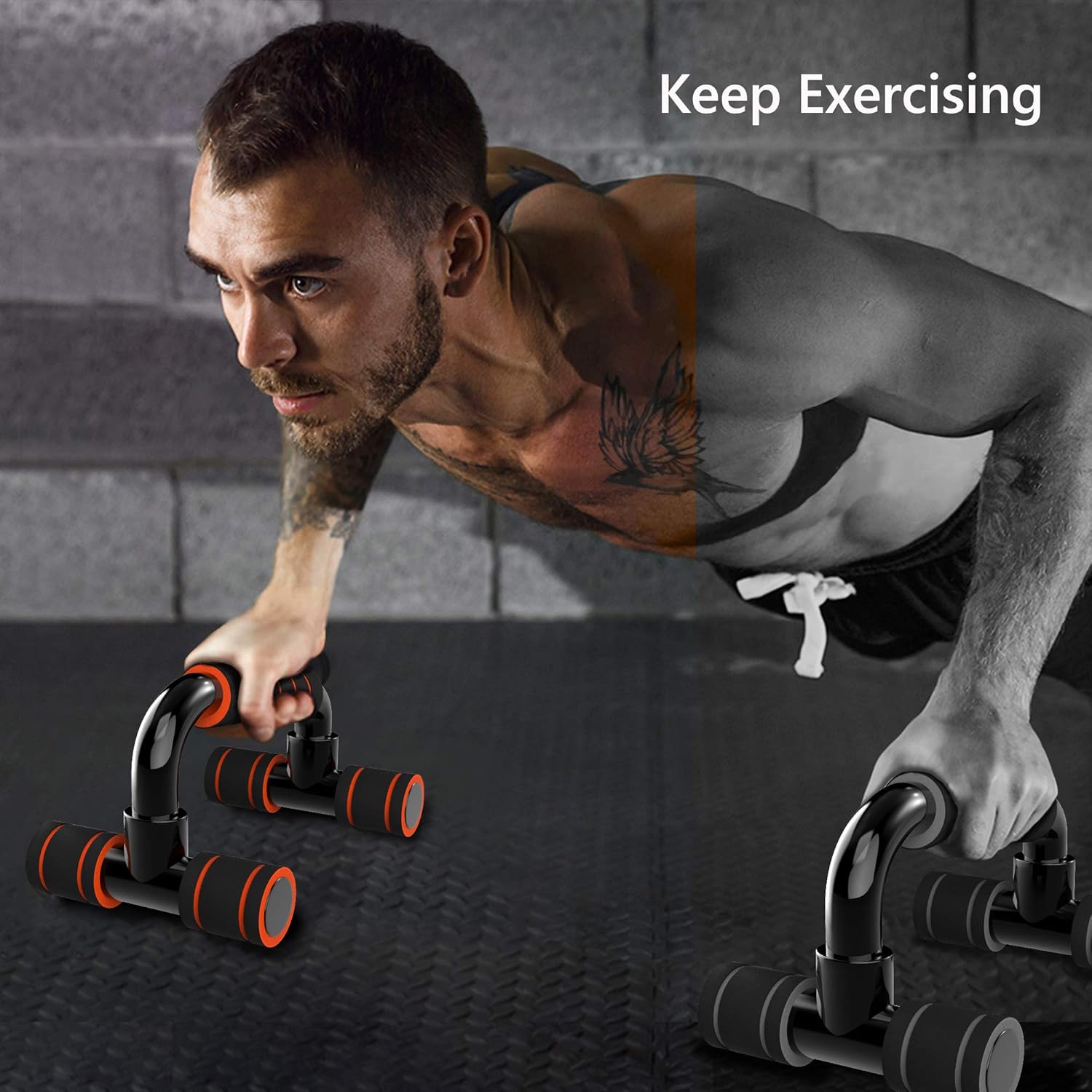 READAEER Push up Bars for Home Gym (Orange) : Sports & Outdoors