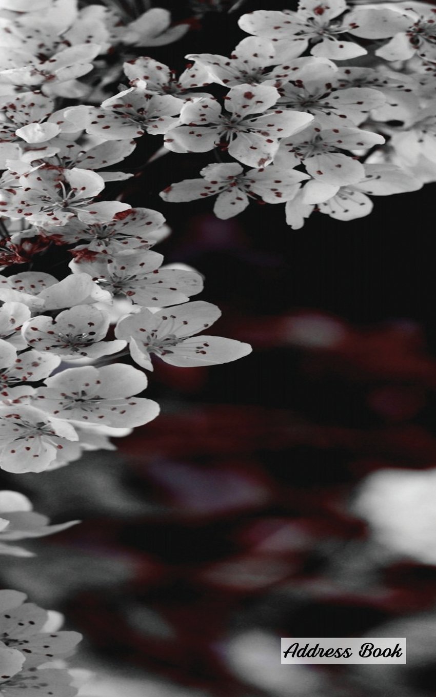 Address Book: 5" x 8", Blank Address Book, Contacts, Addresses, Durable Cover, 100 pages,Flower Style (11)