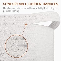 WISELIFE Storage Basket Large Cotton Rope Basket