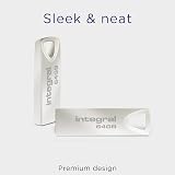 Integral 64GB USB 2.0 Flash Drive Arc Metal Casing Keyring Capless Memory Stick view 5
