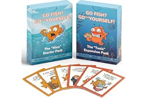 Go Fish Yourself Adult Party Game Bundle - 104 Cards (Starter & Expansion Included) - Spill-Resistant Matte Finish - Adult Ca