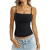 EasyGala Womens Cotton Foldover Tank Tops Sexy Square Neck Spaghetti Strap Camisole Fitted Y2K Going Out Shirts 2026