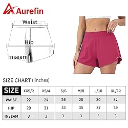 Aurefin Women's 2 in 1 Flowy Running Shorts High