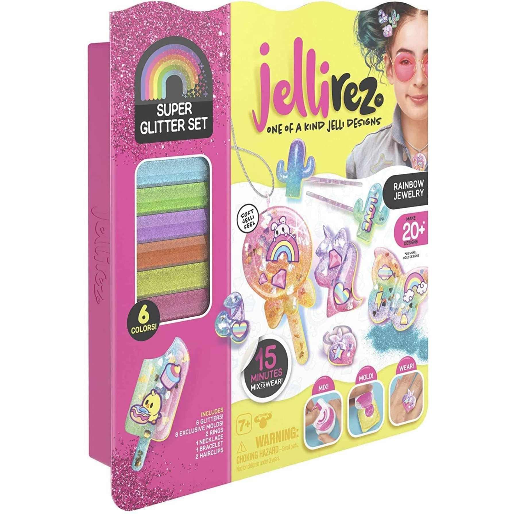 Jelli Rez Super Glitter Set, Jewellery-Making, Craft Kit, Gift for Children Aged 8 Years and Over