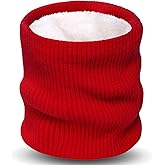 XFUEL Fleece Lined Neck Warmer Gaiter for Men Women Winter Knitted Face Scarf Ski Neck Cover for Cold Weather