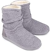 LongBay Women's Cozy Winter Slipper Boots Warm Chenille Knit Bootie Memory Foam Non-Slip Indoor Outdoor House Shoes