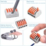 Preciva 100pcs Wire Connectors Lever Nut Assortment 2 3 5 Port Electrical Cable view 5