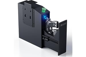 ADIMO Handgun Safe, Slider Biometric Fingerprint Gun Safe for Handgun Supports 3 Quickly Access Ways, Fingerprint, PIN Code and Key, Pistol Gun Lock Box for Car, Truck, Desk, Bedside
