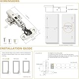 FURNIWARE 10 pcs Soft Close Cabinet Hinge 4D Adjustable Nickel Plated view 5