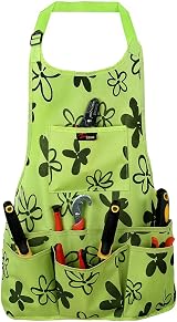 Discoball Garden Apron Oxford Cloth with Multi Pockets Waterproof Green