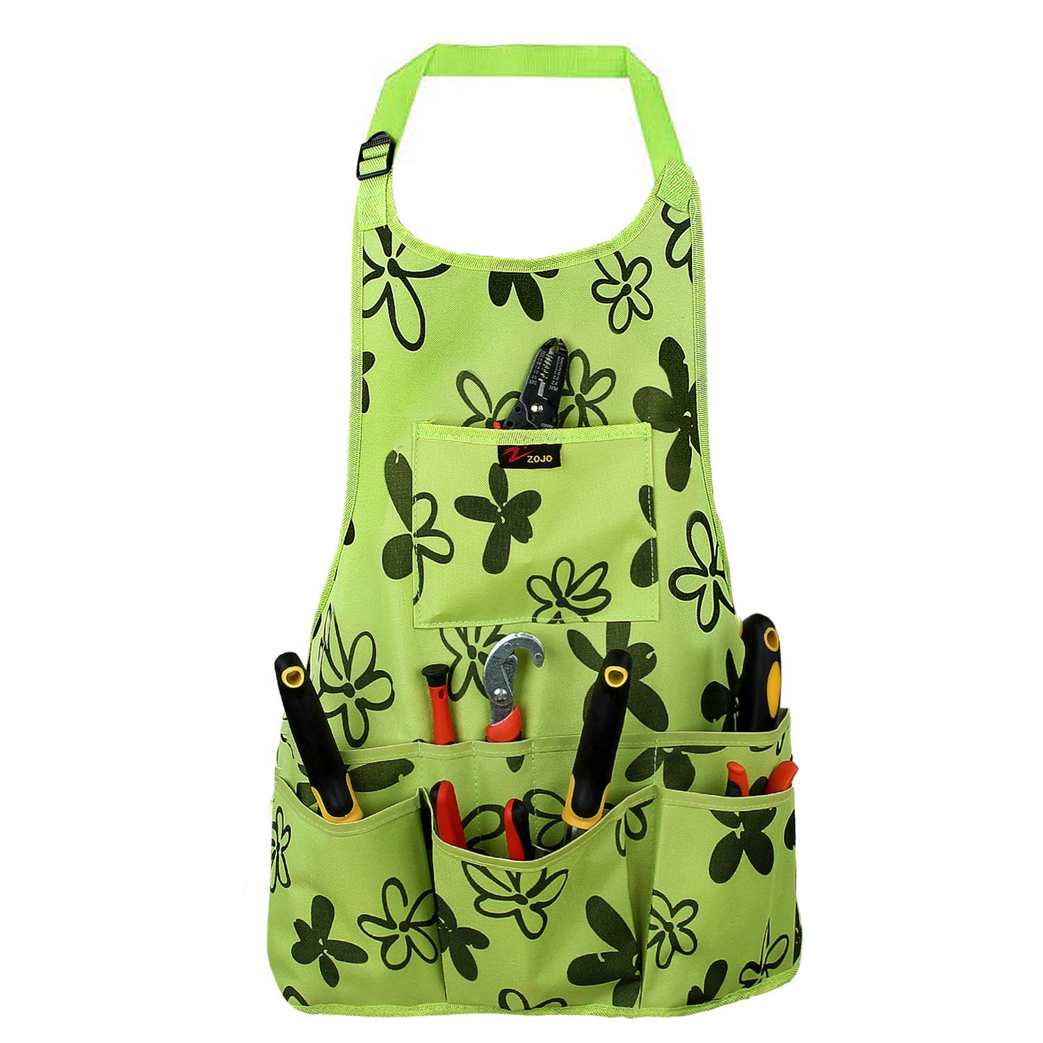 Discoball Oxford Cloth Garden Apron Thickening Garden Tools Belt Multifunction Waterproof Wear-resistant for Women Men (Green)