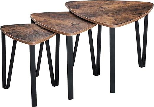 Vasagle Industrial Nesting Coffee Table Set Of 3 End Table Nightstand Easy Assembly Ulnt13x Amazon Ca Home Kitchen