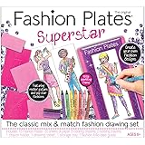 PlayMonster Fashion Plates Superstar - Mix-and-Match Drawing Set - Make 100s of Fabulous Fashion Designs - Ages 6+, Pink