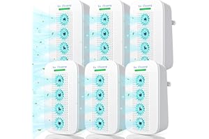 KECHUANG Air Ionizers/Plug In Air Purifier for Home (6 Pack), Negative Ion Filtration System for Bedroom, Office, Kitchen, Mini Air Cleaner, Portable Air Filter (Grey)