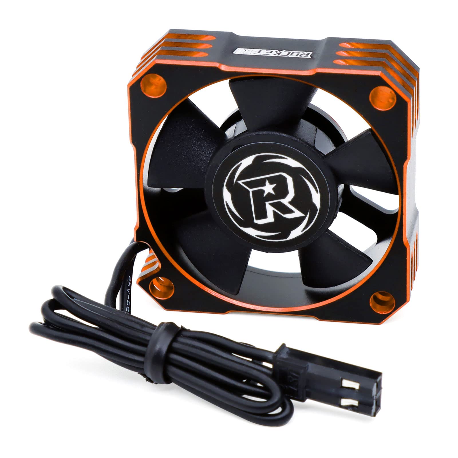 Photo 1 of RC Motor Cooling Fan 35mm 21000RPM Aluminum RC ESC Cooling Fan for 1/10 1/8 RC Car 3650 3660 3670 Brushless Motor (Black+Orange)