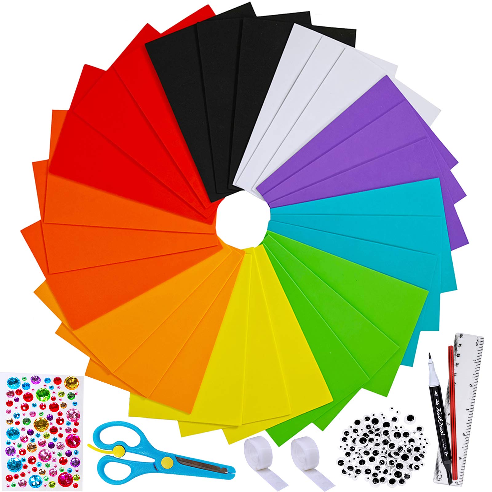 buy-90-sheets-foam-handicraft-sheets-9-colors-craft-foam-sheets-eva-9