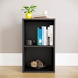 Vida Designs Oxford 2 Tier Cube Bookcase Black Wood Shelving Unit view 2