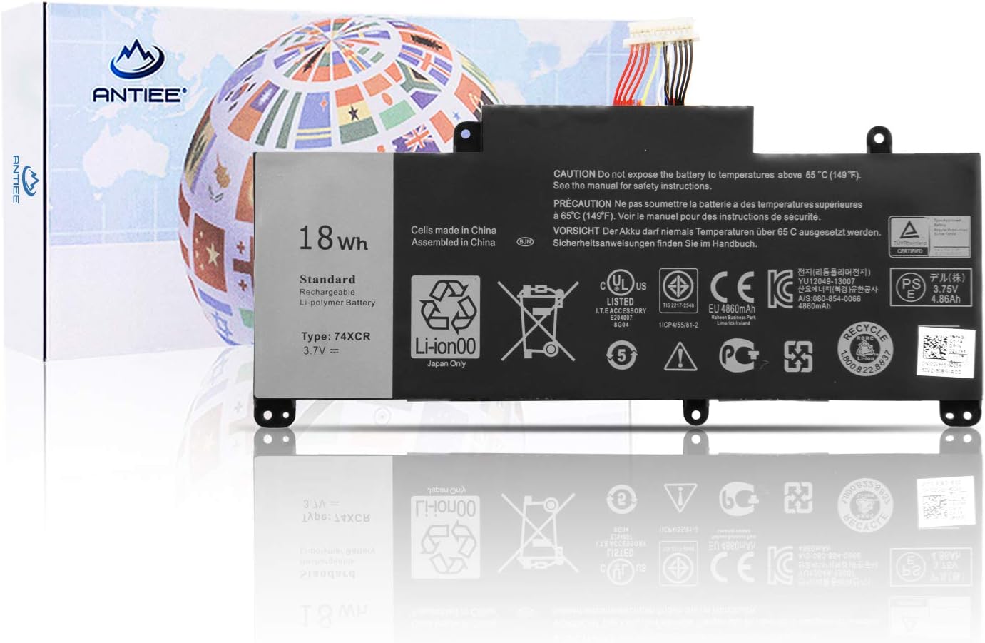 Antiee 74xcr Vxgp6 074xcr X1m2y Laptop Battery For Dell Amazon De Elektronik