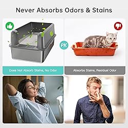 WoofiGo Enclosed Stainless Steel Cat Litter Box
