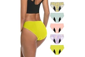 Neione Period Underwear Menstrual Panties High-Cut Cheeky Bikini Briefs Women Girls