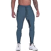 FIRSTGYM Mens Joggers Sweatpants Slim Fit Workout Training Thigh Mesh Gym Jogger Pants with Zipper Pockets