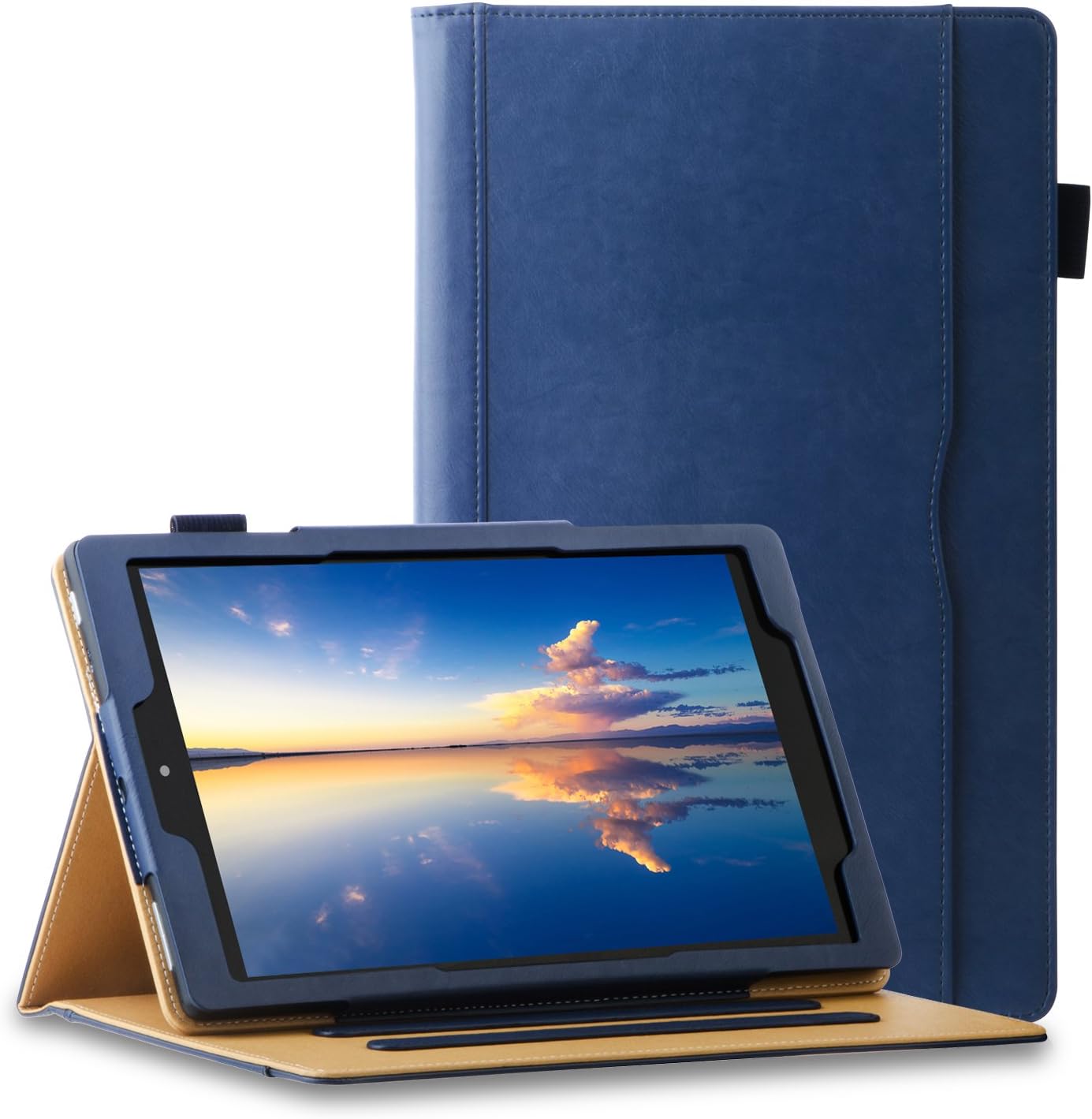 Azzsy All-New HD 10 Case (7th Generation, 2017 Release) - [Corner Protection] Stand Folio Cover Protective Case with Auto Wake/Sleep for HD 10.1 Inch Tablet,Blue