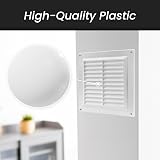 Repa Market 10x7 Inch White Plastic Vent Cover Rectangular Soffit Louver w/ view 3