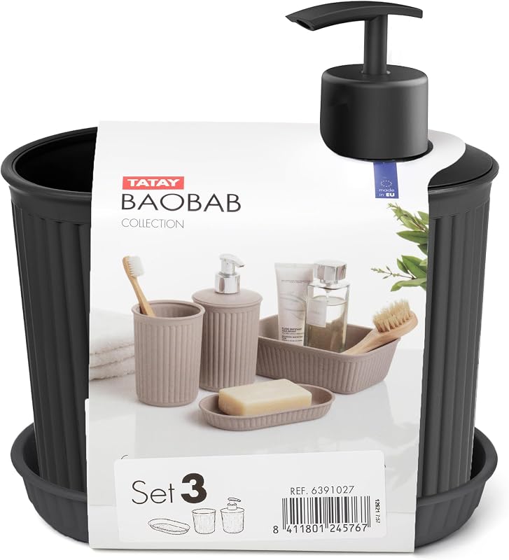 Conjunto de Casa de Banho Livre de BPA 3 peças Copo Dispensador