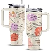 WWHSAI Christian Gifts for Women - Faith Bible Verse Gifts Baptism Tumbler - Inspirational Religious Birthday Gift for Women - Catholic Spiritual Christmas Gift Coffee Cup for Girl Friends 40oz