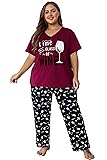 Vozanet Women's Pajama Sets Short Sleeve with Long