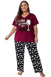 Vozanet Women's Pajama Sets Short Sleeve with Long