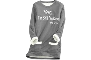 TAPANET Fleece Sweatshirts for Women Winter Warm Sherpa Lined Shirts Fuzzy Pullover Top Soft Crewneck Blouse Thermal Underwear