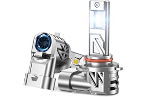 ZonCar 9005 LED Bulb, 800% 32000LM Super Bright HB3/9005 HeadLight Bulbs, 6500K Cool White with Fan, Real 1:1 Stock Size Easy Plug-N-Play, IP68 Waterproof HB3/9005 Lights, 2 Pack