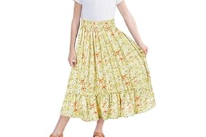 SOSOMI Girls Long Skirt Maxi for Girls Kids Ruffle High Waisted Skirts Summer Cute Boho Clothes