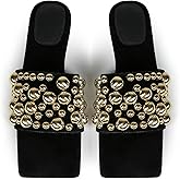 Saint Leia Women's Flat Sandals Silk Comfortable Slip On Slide Sandals Fashion Shoes