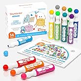Shuttle Art Dot Markers, 14 Colors Bingo Daubers with 20 Unique Patterns of Dot Book for Toddler Art Activities, Non-Toxic Wa