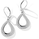 LANCHARMED 925 Sterling Silver Teardrop Dangle Earrings, Hypoallergenic 14k Gold Plated Waterdrop with Cubic Zirconia Around Dangling Drop Leverback Earrings for Women Trendy Statement Jewelry