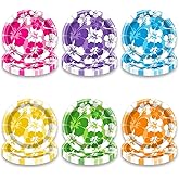 OUSHISS 60Pcs Hibiscus Party Plate Tropical Hawaiian Theme Tableware Summer Luau Beach Party Decorations Dessert Plate