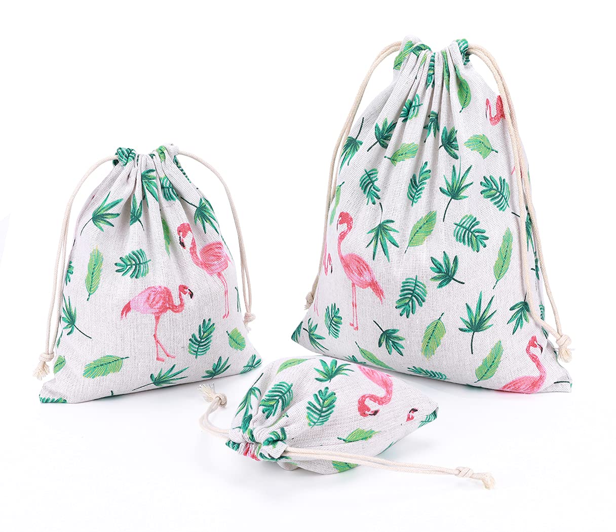 Amoyie 3 Pieces Drawstring Bag for Kids Stuff Cute Reusable Storage Bag for Home or Arts Stuff or Travel (Large 25 x 30 cm, Medium 19 X 23 cm, Little 14 X 16 cm) — image 1