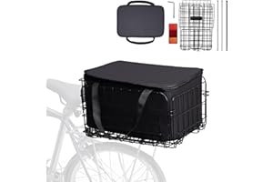 ARTGEEKER Adult Bike Basket, Bike Basket Front/Rear, Folding Bicycle Basket with Removable Waterproof Liner Bag, Bike Baskets for Adult Bikes and Electric Bike Carrying Pets, Fruit & Grocery